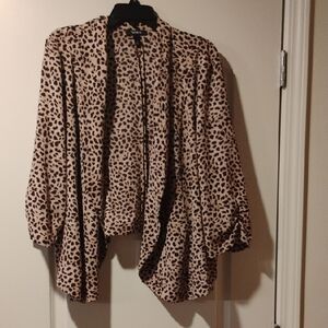 torrid Beige and Black Leopard Print Open Cardigan